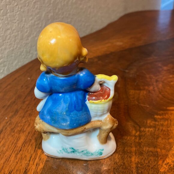 Pair of Occupied Japan (1940's) Ceramic Children Figurines - Picture 8 of 9